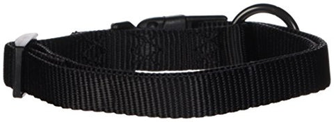 Hamilton Adjustable Nylon Dog Collar, Black, 5/8" x 12-18"