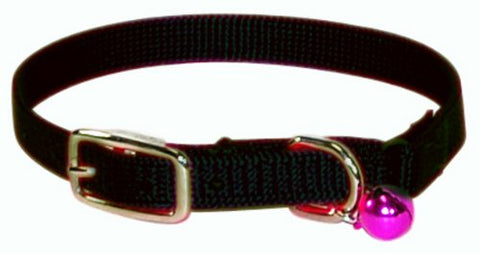 Hamilton Safety Cat Collar with Bell, Black, 3/8" Wide x 12" Long