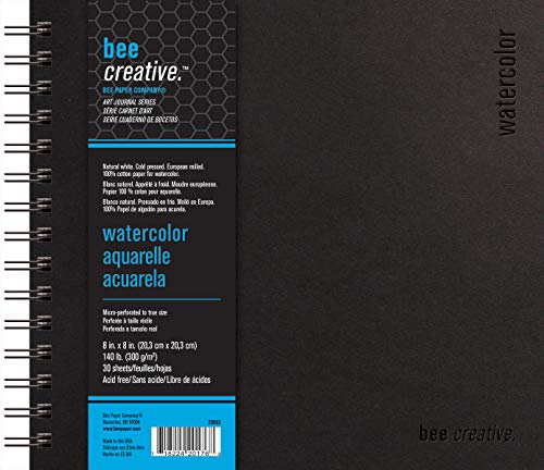 Bee Paper Company Bee Paper Bee Creative Watercolor Book, 8"-by-8", 8x8