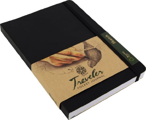 Pentalic Traveler Pocket Journal Sketch, 8" x 6", Black