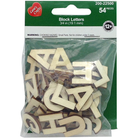 Wood Alphabet Block Letters .75" 54/Pkg