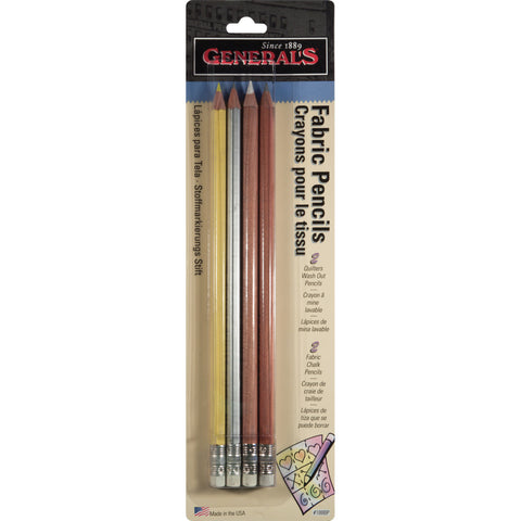 General Pencil Fabric Pencils 4/Pkg