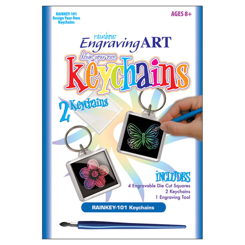 Rainbow Foil Engraving Art Keychains