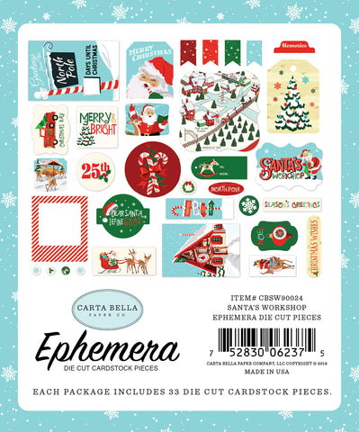 Santa's Workshop Ephemera Cardstock Die-Cuts 33/Pkg