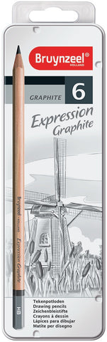Bruynzeel Expression Graphite Pencil Set W/Tin 6/Pkg