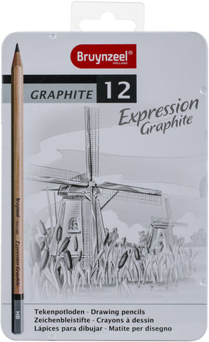 Bruynzeel Expression Graphite Pencil Set W/Tin 12/Pkg
