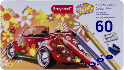 Bruynzeel Colour Pencil Set W/Tin 60/Pkg