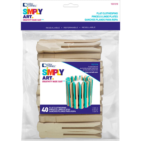 Simply Art Wood No-Roll Clothespins
