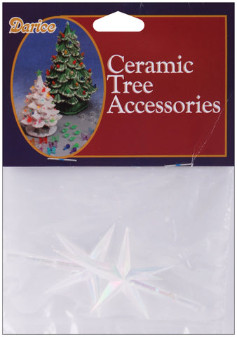 Ceramic Christmas Tree Stars 2.75&quot;X1.875&quot; 2/Pkg