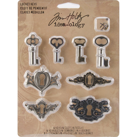 Idea-Ology Metal Locket Keys & Keyholes 8/Pkg