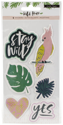 Wild Heart Embossed Puffy Stickers