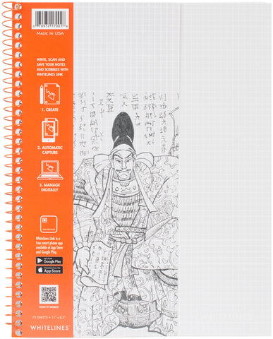 Whitelines Wirebound Graph Notebook 11"X8.5" 70 Sheets