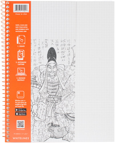 Whitelines Wirebound Graph Notebook 11"X8.5" 70 Sheets