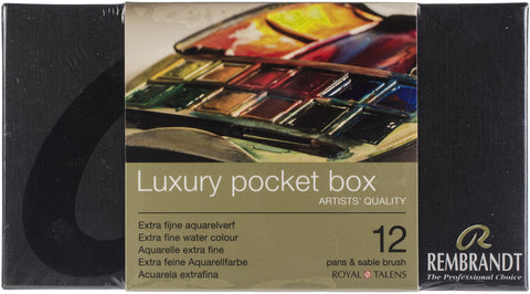 Rembrandt Watercolor 12 Pan Plastic Pocket Box