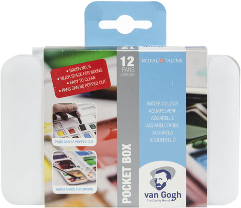 Van Gogh Watercolour 12 Pan Plastic Pocket Box