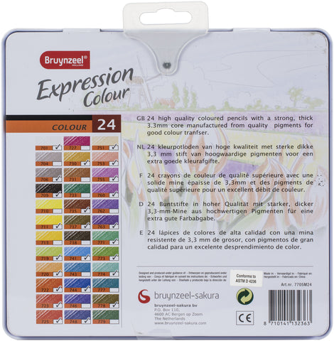 Bruynzeel Expression Colour Pencil Set W/Tin 24/Pkg