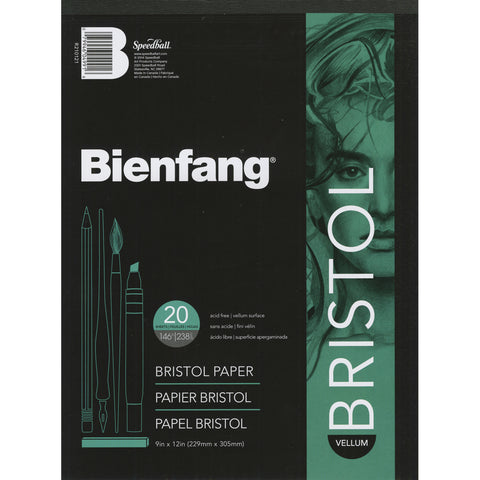 Bienfang Bristol Board Vellum Paper Pad 9&quot;X12&quot;