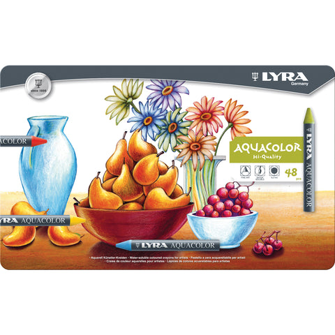 Lyra Aquacolor Water-Soluble Crayons 48/Pkg