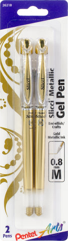 Pentel Slicci Metallic Gel Pens .8mm 2/Pkg