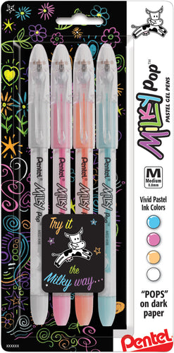 Pentel Milky Pop Pastel Gel Pens .8mm 4/Pkg