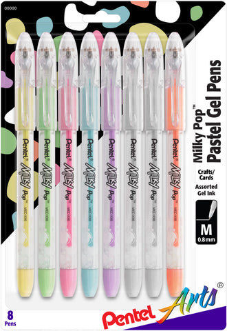 Pentel Milky Pop Pastel Gel Pens .8mm 8/Pkg
