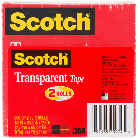 Scotch Transparent Tape 2/Pkg
