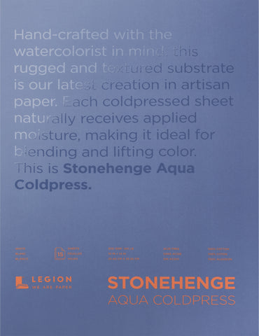 Stonehenge Aqua Block Coldpress Pad 10"X14" 15 Sheets/Pkg