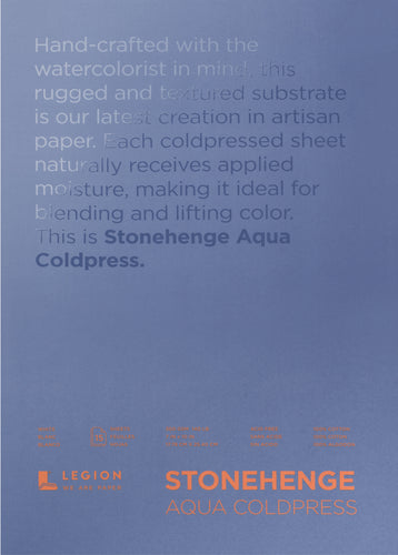 Stonehenge Aqua Block Coldpress Pad 7"X10" 15 Sheets/Pkg
