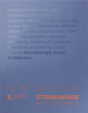 Stonehenge Aqua Block Coldpress Pad 9"X12" 15 Sheets/Pkg