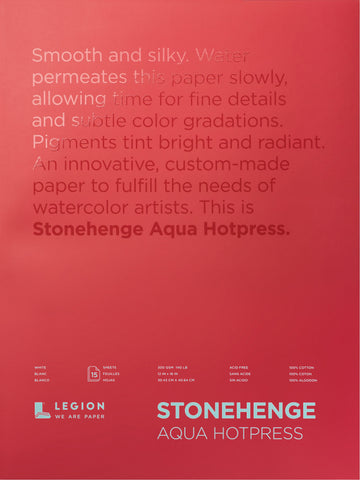 Stonehenge Aqua Block Hotpress Pad 10"X14" 15 Sheets/Pkg