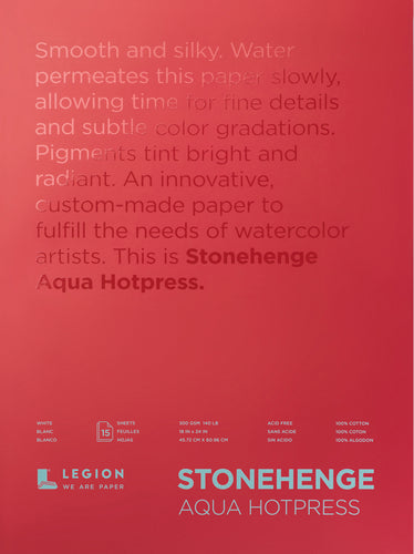 Stonehenge Aqua Block Hotpress Pad 18"X24" 15 Sheets/Pkg