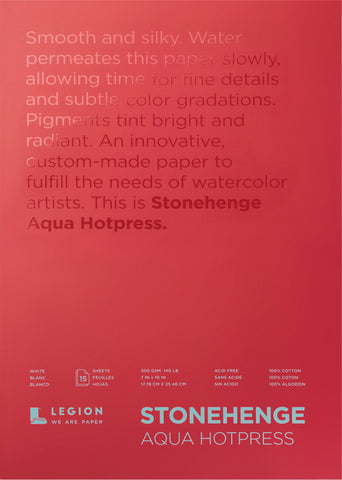 Stonehenge Aqua Block Hotpress Pad 7"X10" 15 Sheets/Pkg