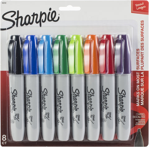 Sharpie Chisel Tip Permanent Markers 8/Pkg