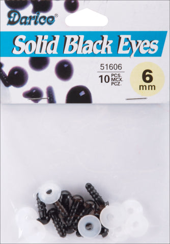 Shank Back Solid Eyes 6mm 10/Pkg