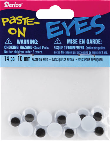 Paste-On Wiggle Eyes 10mm 14/Pkg