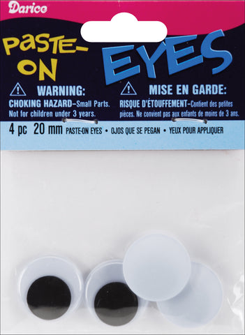Paste-On Wiggle Eyes 20mm 4/Pkg