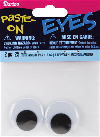 Paste-On Wiggle Eyes 25mm 2/Pkg
