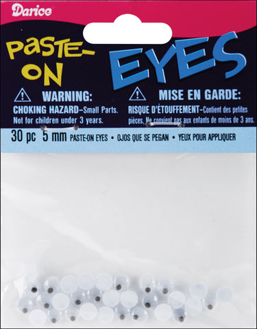Paste-On Wiggle Eyes 5mm 30/Pkg