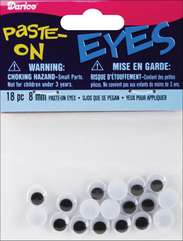 Paste-On Wiggle Eyes 8mm 18/Pkg