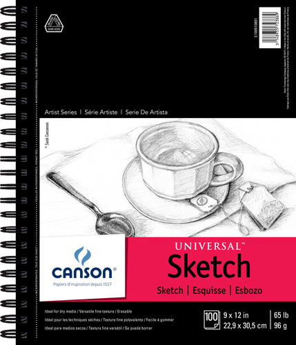 Canson Universal Spiral Sketch Book 9&quot;X12&quot;