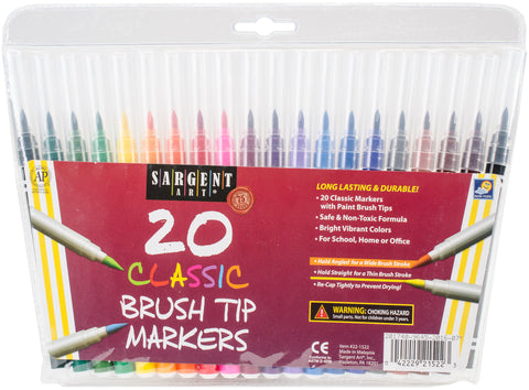 Classic Brush Tip Markers 20/Pkg