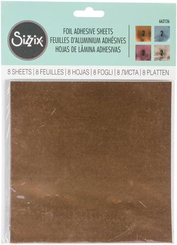 Sizzix Adhesive Foil Sheets 6"X6" Assorted 8/Pkg