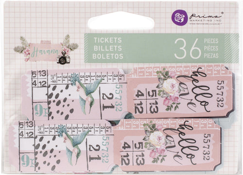 Prima Marketing Havana Die-Cut Paper Tickets 36/Pkg