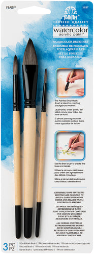 FolkArt Painting Tool Watercolor Brush Set 3/Pkg