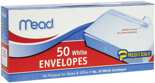 Mead Boxed Peel & Stick Envelopes 4.125"X8.5" 50/Pkg