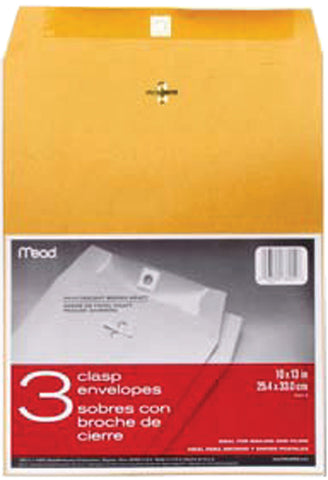 Mead Clasp Envelopes 10"X13" 3/Pkg