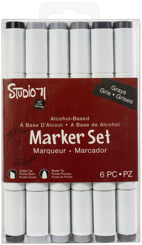 Studio 71 Alcohol Ink Dual Tip Marker Set 6/Pkg