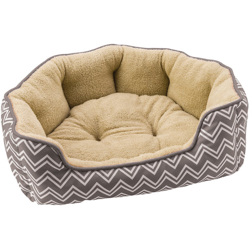 Sleep Zone 31" Chevron Step-In Scallop Shape Dog Bed
