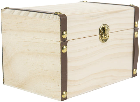Wood Box W/Metal & Pleather