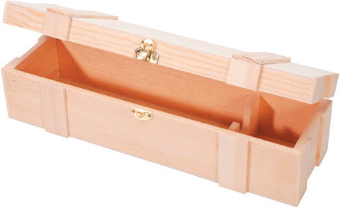 Wooden Hinged Wine Box W/Clasp